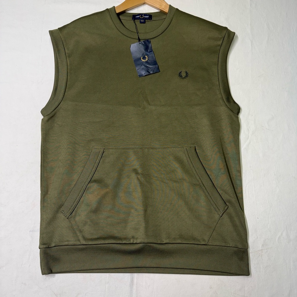 FRED PERRY Tricot Tank Top Vest   Uniform Green Men’s Size Medium NWT M5641
